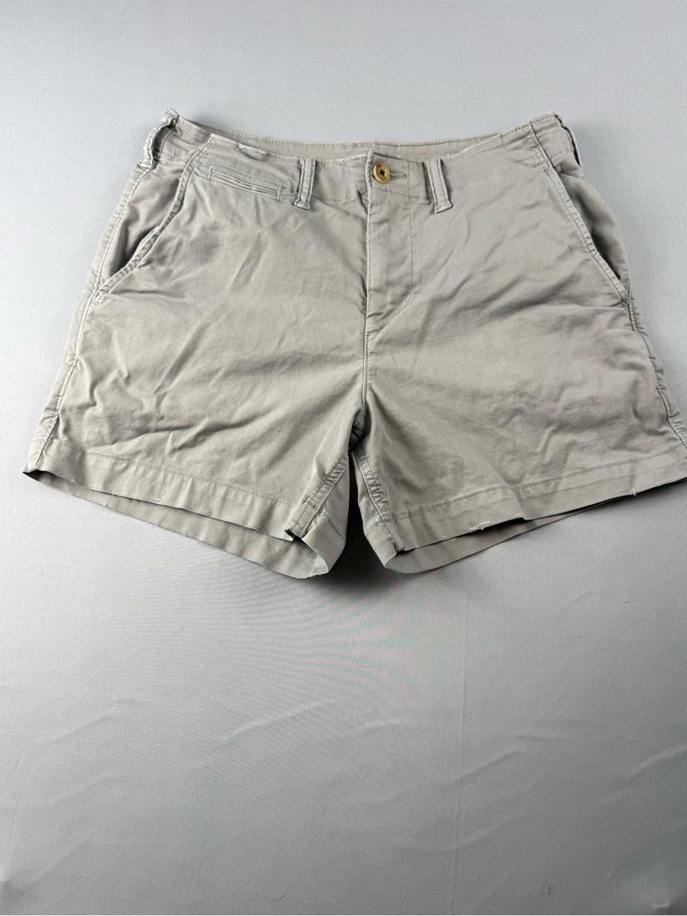 American Eagle Flex Khaki Chino Shorts Beige Stretch Size 29 Casual Preppy